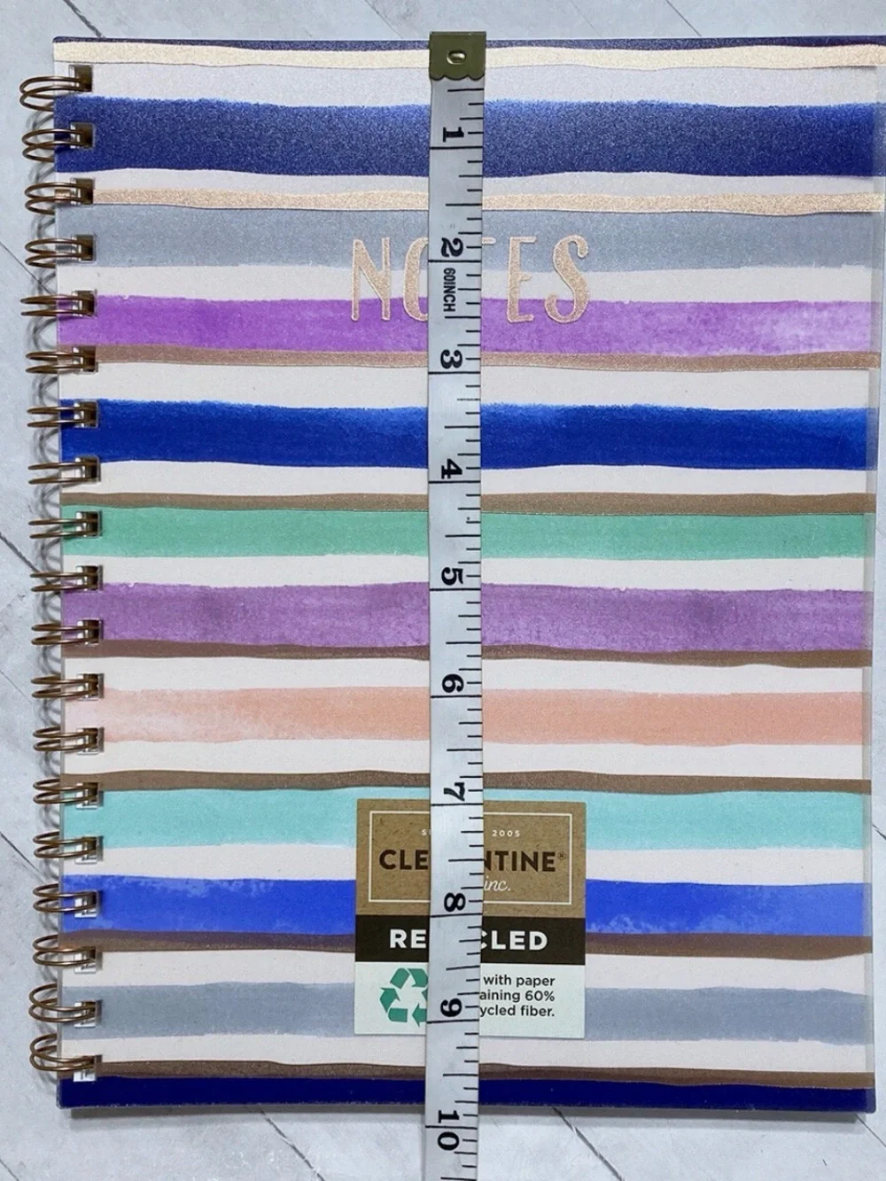 Clementine Watercolor Striped Notebook